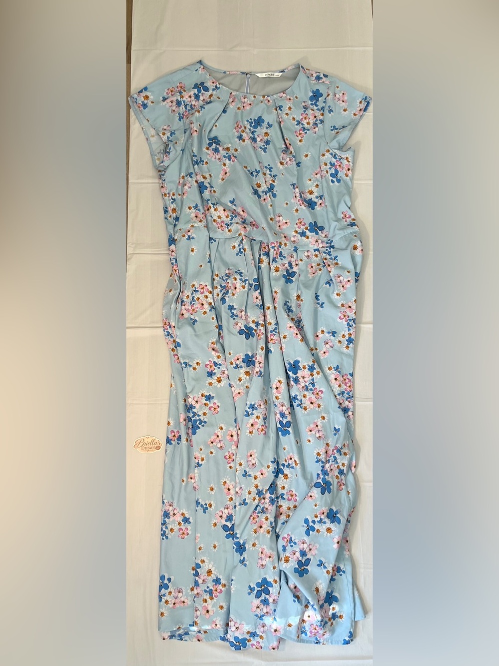 Women’s Light Blue Floral Maxi Custom Eshakti 3X